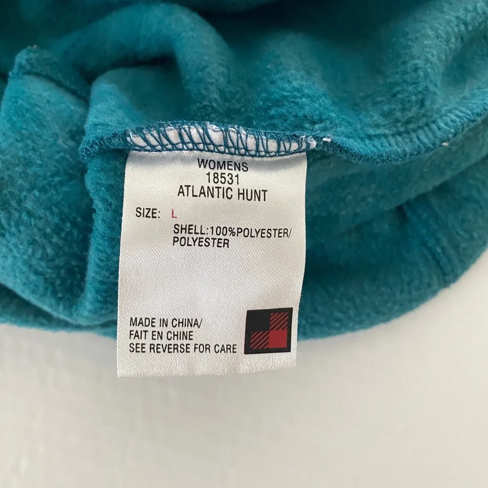 Woolrich Womens Atlantic Hunt Teal Plaid Fleece Full Zip Vest 18531‎ Large